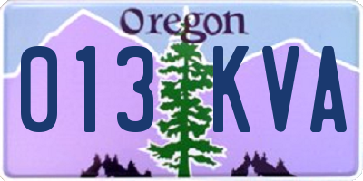 OR license plate 013KVA