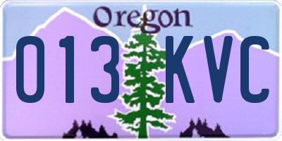 OR license plate 013KVC