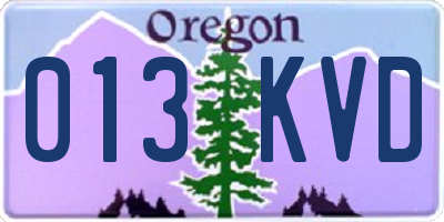 OR license plate 013KVD