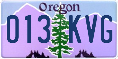 OR license plate 013KVG