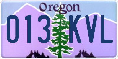 OR license plate 013KVL