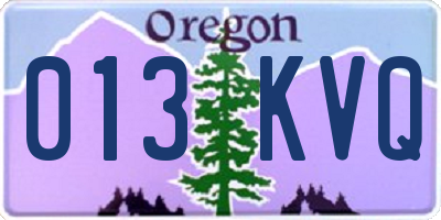 OR license plate 013KVQ