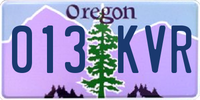 OR license plate 013KVR