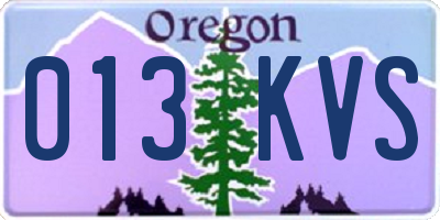 OR license plate 013KVS