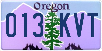 OR license plate 013KVT