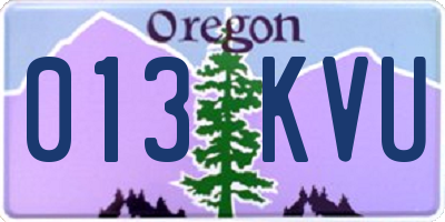 OR license plate 013KVU