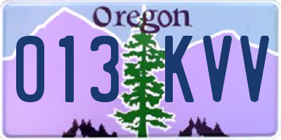 OR license plate 013KVV