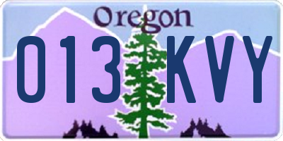 OR license plate 013KVY