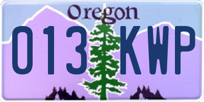 OR license plate 013KWP