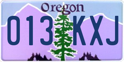 OR license plate 013KXJ
