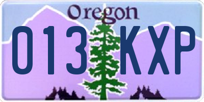 OR license plate 013KXP