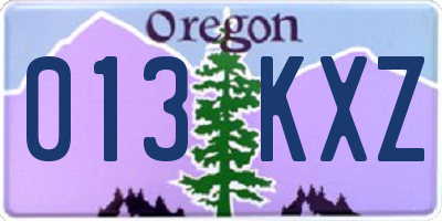 OR license plate 013KXZ