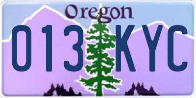 OR license plate 013KYC
