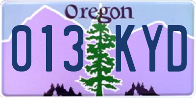 OR license plate 013KYD