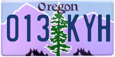 OR license plate 013KYH