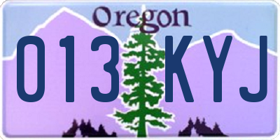 OR license plate 013KYJ