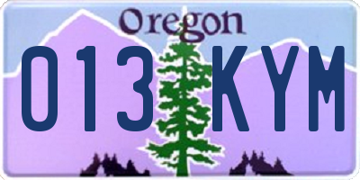 OR license plate 013KYM