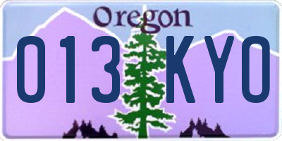 OR license plate 013KYO