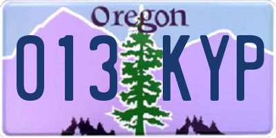 OR license plate 013KYP