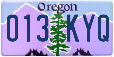 OR license plate 013KYQ