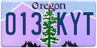 OR license plate 013KYT