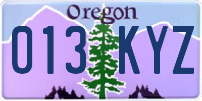 OR license plate 013KYZ
