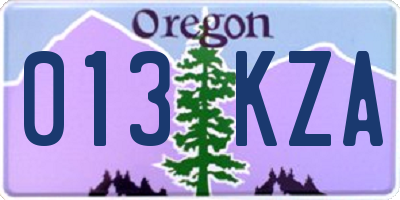 OR license plate 013KZA