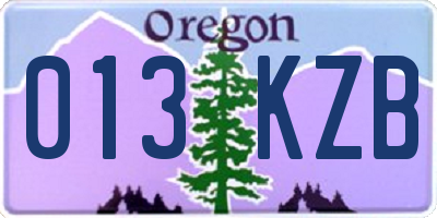 OR license plate 013KZB