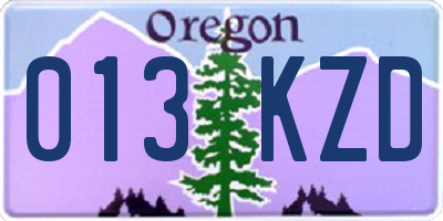 OR license plate 013KZD