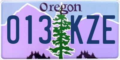 OR license plate 013KZE
