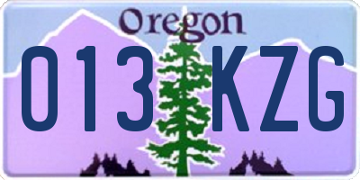 OR license plate 013KZG