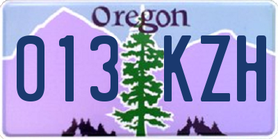 OR license plate 013KZH