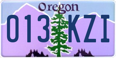 OR license plate 013KZI
