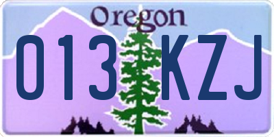 OR license plate 013KZJ