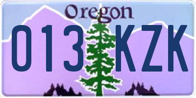 OR license plate 013KZK