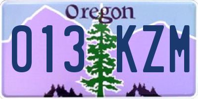 OR license plate 013KZM
