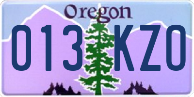 OR license plate 013KZO