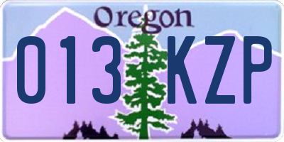 OR license plate 013KZP