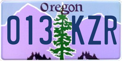 OR license plate 013KZR