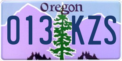 OR license plate 013KZS