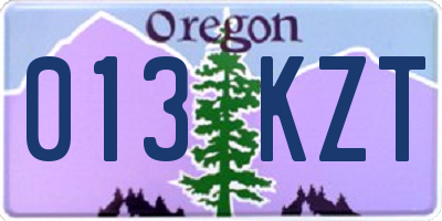 OR license plate 013KZT
