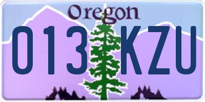 OR license plate 013KZU