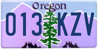 OR license plate 013KZV