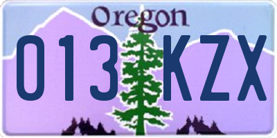 OR license plate 013KZX