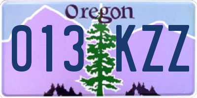 OR license plate 013KZZ