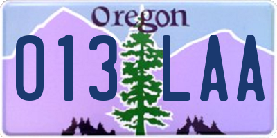 OR license plate 013LAA