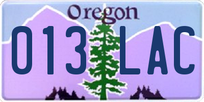 OR license plate 013LAC