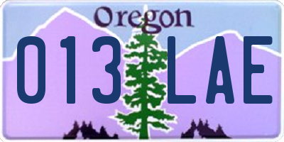 OR license plate 013LAE
