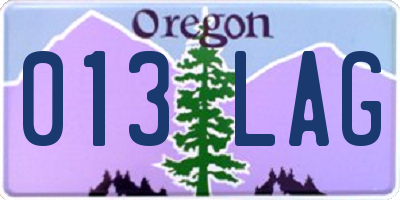 OR license plate 013LAG