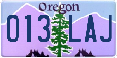 OR license plate 013LAJ